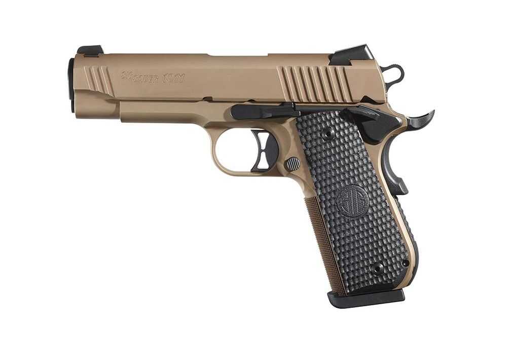 Sig Sauer 1911 .45 ACP 4.2″ 8 Rd Emperor Scorpion Piranha Grips FDE Finish